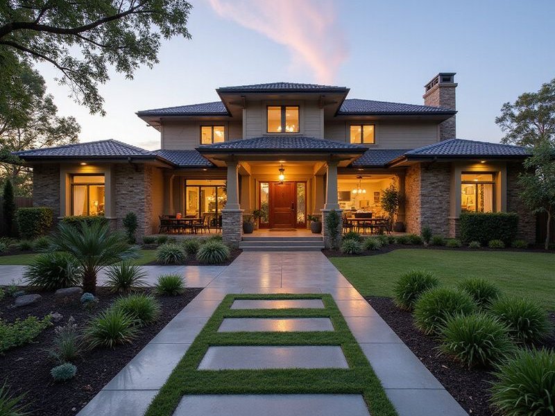 Completed landscape design showing plan to reality transformation