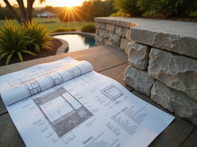 Retaining wall construction detail drawing