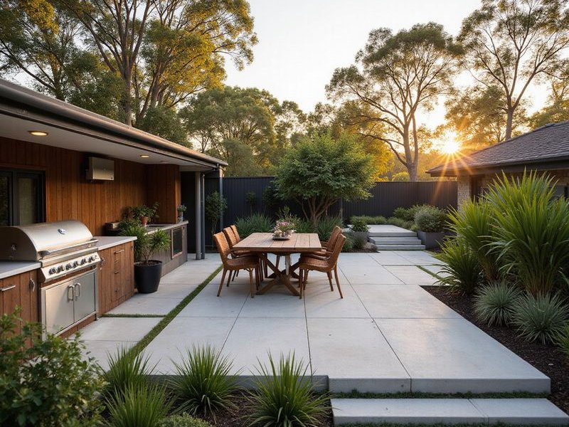 Outdoor entertaining area with built-in BBQ and bar