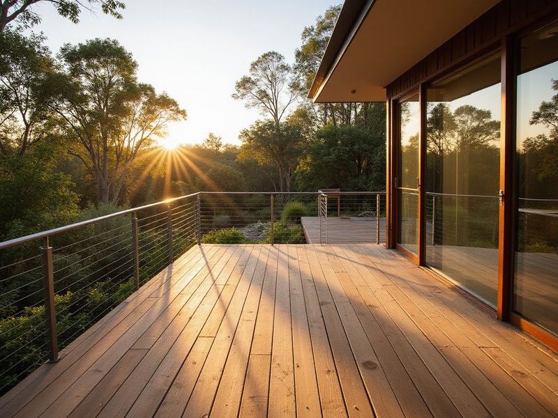 Spotted gum decking with modern balustrade